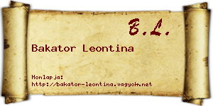 Bakator Leontina névjegykártya